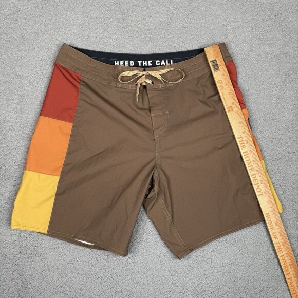 Howler Brothers Board Shorts Mens 34 Brown HB Chargers Premium Swim Surf Trunks - Picture 10 of 11